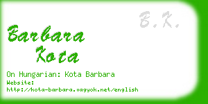barbara kota business card
